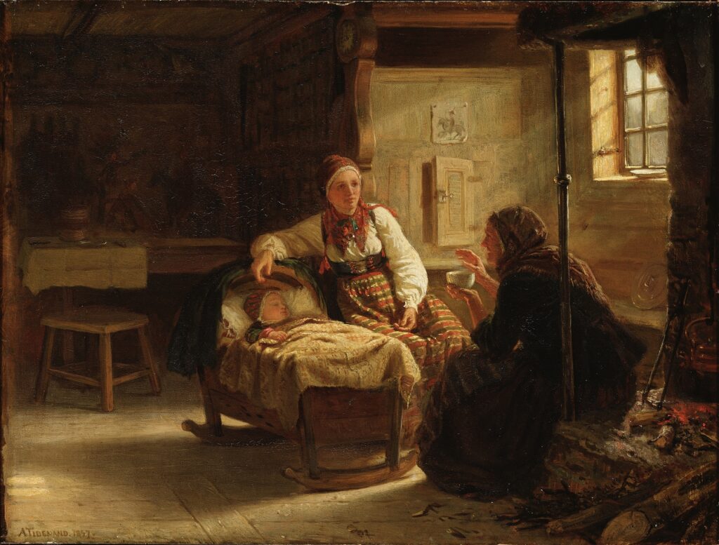 The Fortune-teller (1857) by Adolph Tidemand (Norwegian, 1814-1876)