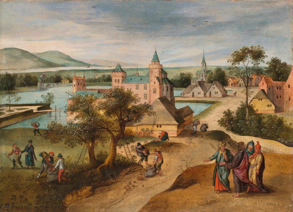 September – The Parable of the Barren Fig Tree (1611) Abel Grimmer (Flemish, c. 1570–c. 1620)