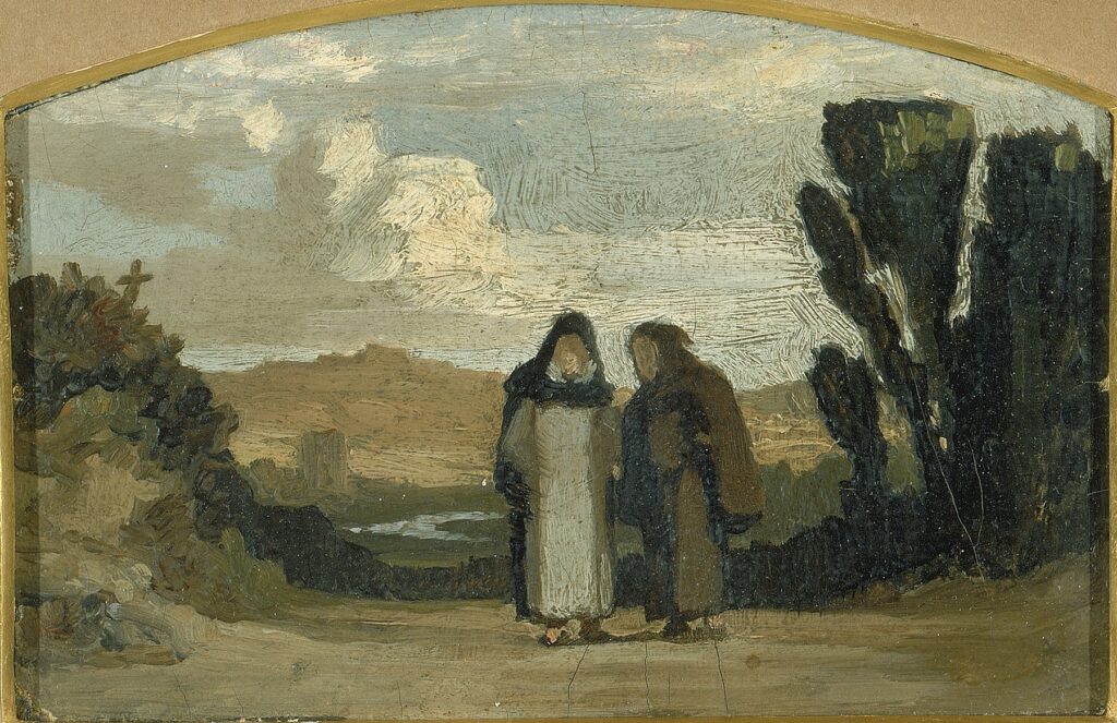 Monks On The Appian Way (ca. 1865) by Elihu Vedder (American, 1836-1923)